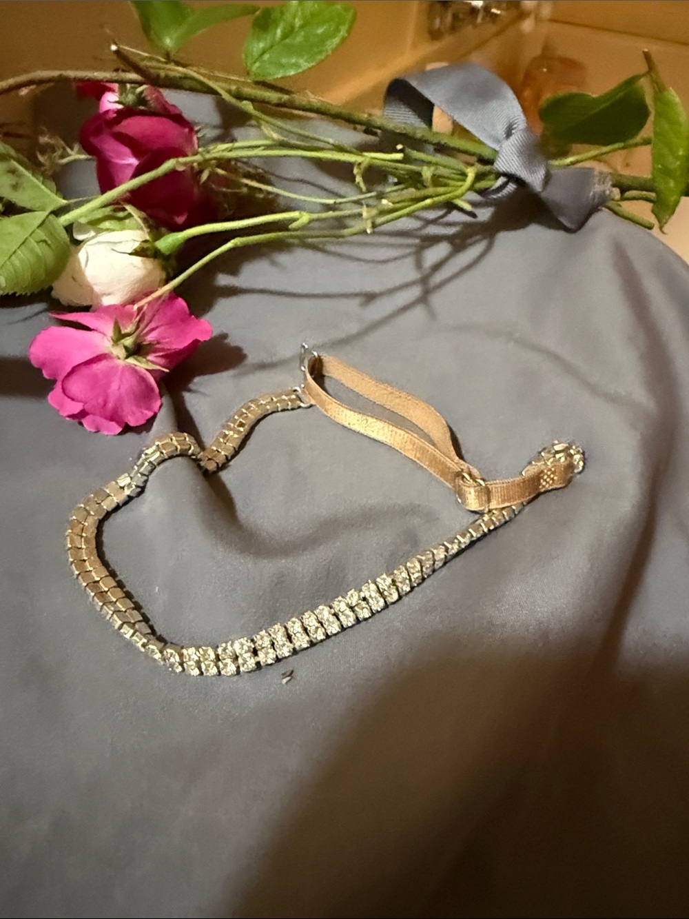 Gold Rhinestone Elastic Headband - Women Accessories